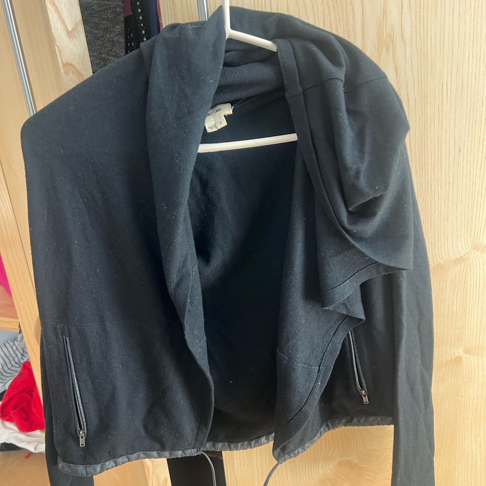 Helmut Lang Black Open Front Hoodie